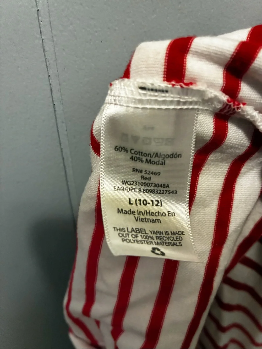 Source Unknown Red and White Striped Kids Tank Top